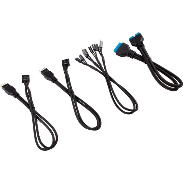 Corsair Premium Sleeved Frontpanel Verlängerungskit, 4-teilig, Verlängerungskabel