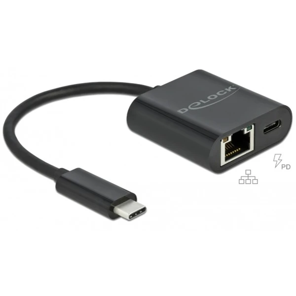 DeLOCK Adapter USB-C > Gigabit LAN, Mit PD Anschluss 2 DeLOCK Adapter USB-C > Gigabit LAN, Mit PD Anschluss – Bild 2
