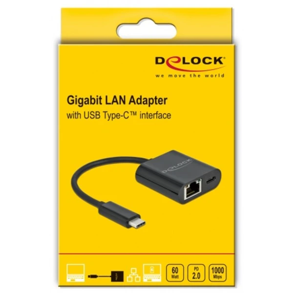 DeLOCK Adapter USB-C > Gigabit LAN, Mit PD Anschluss 3 DeLOCK Adapter USB-C > Gigabit LAN, Mit PD Anschluss – Bild 3