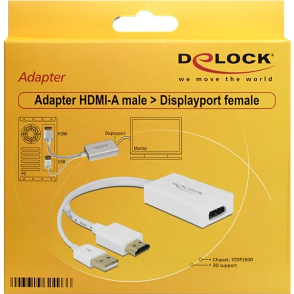 DeLOCK Adapter, USB-A + HDMI Stecker > DisplayPort Buchse 2 DeLOCK Adapter, USB-A + HDMI Stecker > DisplayPort Buchse – Bild 2