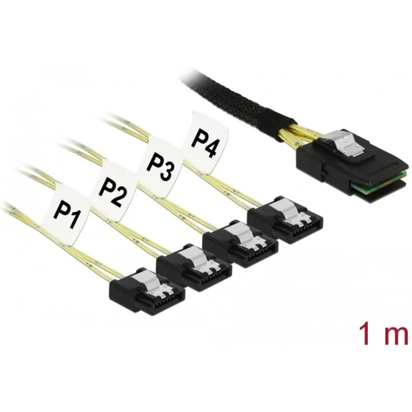 DeLOCK Adapterkabel Mini SAS SFF-8087 > 4x SATA 7Pin 1 DeLOCK Adapterkabel Mini SAS SFF-8087 > 4x SATA 7Pin