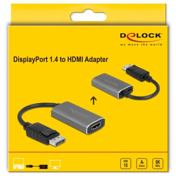 DeLOCK Aktiver Adapter, DisplayPort Stecker > HDMI 8K Buchse 3 DeLOCK Aktiver Adapter, DisplayPort Stecker > HDMI 8K Buchse – Bild 3
