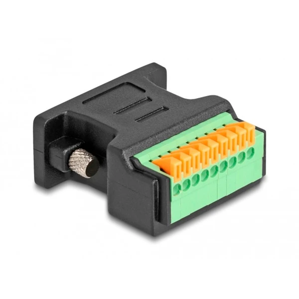 DeLOCK D-Sub 9 Pin Buchse > Terminalblock Adapter Mit Drucktaster – Bild 2