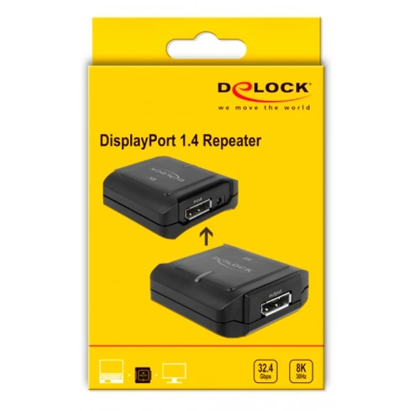 DeLOCK Repeater DisplayPort 1.4 > DisplayPort 8K 30Hz, Grafikverlängerung 4 DeLOCK Repeater DisplayPort 1.4 > DisplayPort 8K 30Hz, Grafikverlängerung – Bild 4