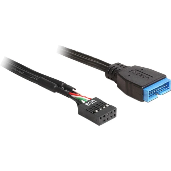 DeLOCK USB 2.0 Adapterkabel, 9 Pin Header Buchse > USB 3.2 Pin Header Stecker 1 DeLOCK USB 2.0 Adapterkabel, 9 Pin Header Buchse > USB 3.2 Pin Header Stecker