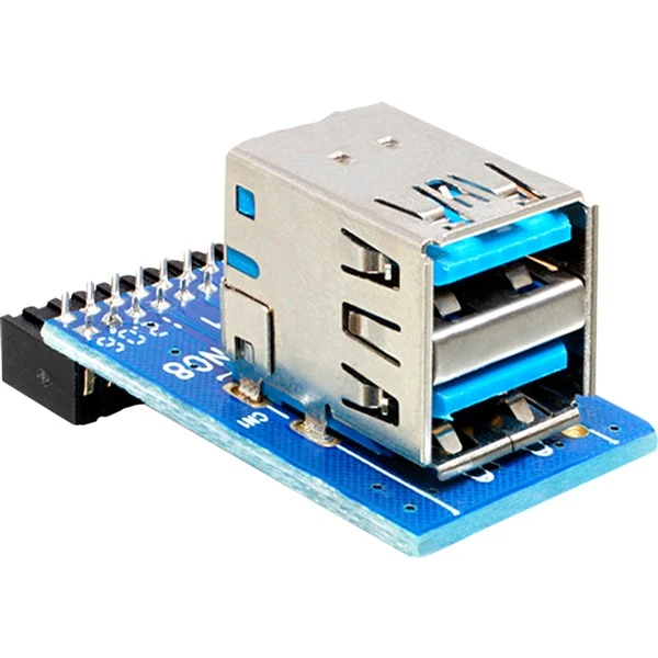 DeLOCK USB 3.2 Gen 1 Adapter, 19 Pin Header > 2x USB-A Buchse 1 DeLOCK USB 3.2 Gen 1 Adapter, 19 Pin Header > 2x USB-A Buchse