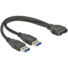 DeLOCK USB 3.2 Gen 1 Adapter, USB Pfostenstecker > 2x USB-A Stecker