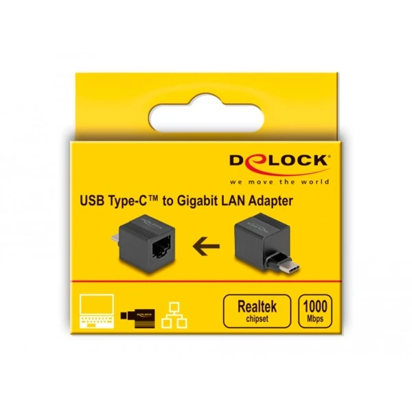DeLOCK USB 3.2 Gen 1 Adapter Mini, USB-C Stecker > RJ-45 Buchse 3 DeLOCK USB 3.2 Gen 1 Adapter Mini, USB-C Stecker > RJ-45 Buchse – Bild 3
