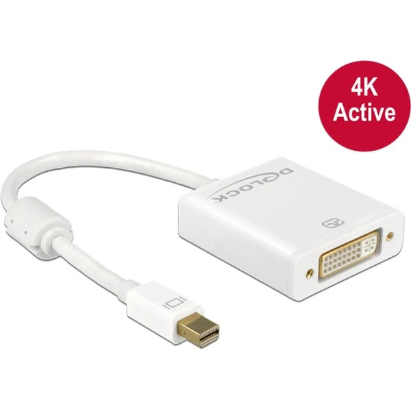 DeLOCK Mini Displayport 1.2 Stecker > DVI Buchse 4K Aktiv, Adapter 1 DeLOCK Mini Displayport 1.2 Stecker > DVI Buchse 4K Aktiv, Adapter