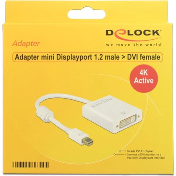 DeLOCK Mini Displayport 1.2 Stecker > DVI Buchse 4K Aktiv, Adapter 2 DeLOCK Mini Displayport 1.2 Stecker > DVI Buchse 4K Aktiv, Adapter – Bild 2