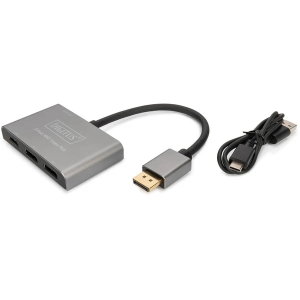 Digitus 3-Port MST Video Hub, DisplayPort > 2x DisplayPort + 1x HDMI, Adapter – Bild 2