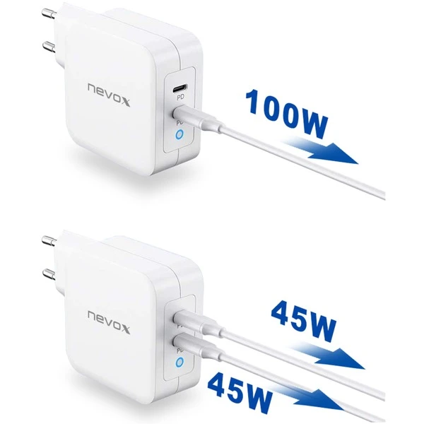 Nevox 100W DUAL USB-C Power Delivery, Ladegerät 2 Nevox 100W DUAL USB-C Power Delivery, Ladegerät – Bild 2