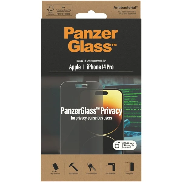 PanzerGlass Classic Fit Privacy Bildschirmschutz, Schutzfolie 1 PanzerGlass Classic Fit Privacy Bildschirmschutz, Schutzfolie