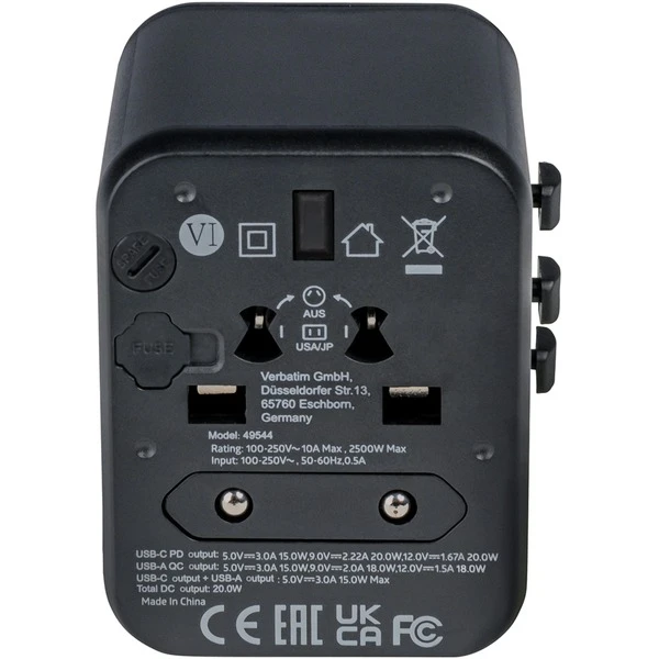 Verbatim Universal-Reiseadapter UTA-02, Reisestecker 4 Verbatim Universal-Reiseadapter UTA-02, Reisestecker – Bild 4