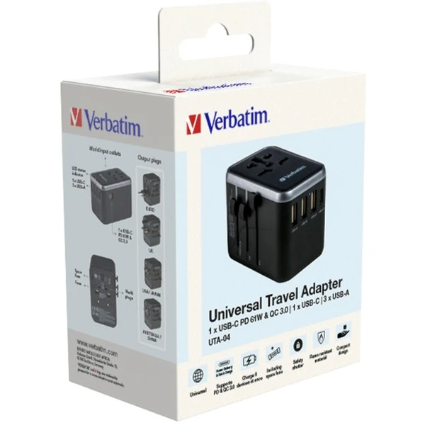 Verbatim Universal-Reiseadapter UTA-04, Reisestecker 4 Verbatim Universal-Reiseadapter UTA-04, Reisestecker – Bild 4