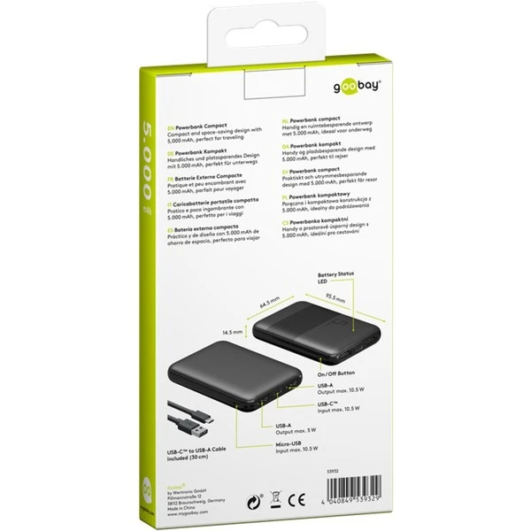 Goobay Powerbank Kompakt 5.000 MAh 9 Goobay Powerbank Kompakt 5.000 MAh – Bild 9