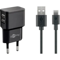 Goobay USB-C Dual Ladeset 2,4 A, Ladegerät